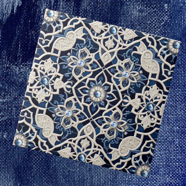 Azulejo De Cerâmica Moroccan Mediterranean Faux Diamond Tile Pattern (Criador carregado)