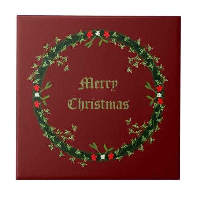 Azulejo De Cerâmica Morte de Natal Gótica Personalizada (Frente)