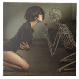 Azulejo De Cerâmica Morte e jovem mulher