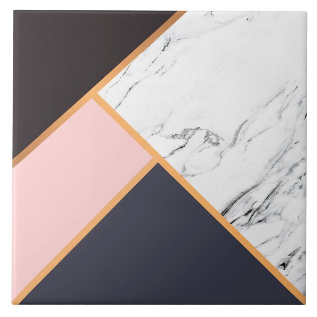 Azulejo De Cerâmica Mosaico abstrato geométrico (Frente)