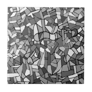 Azulejo De Cerâmica Mosaico abstrato preto e branco