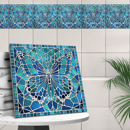 Azulejo De Cerâmica Mosaico borboleta - Blues oceânico