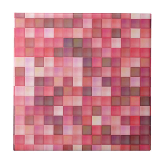 Azulejo De Cerâmica Mosaico cor-de-rosa (Frente)