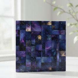Azulejo De Cerâmica Mosaico de Estrelas da Galáxia da Meia-Noite