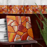 Azulejo De Cerâmica Mosaico de pedras de agato vermelho e amarelo<br><div class="desc">Este azulejo maravilhoso faz parte da minha coleção "Eu vejo vermelho" de azulejos com tons de vermelho e laranja em diferentes texturas - aquarela, mármore, agate, carnelian, citrine. Use-o para criar o olhar atordoante no banheiro ou no chá - mosaico do azulejo de sotaque atrás do misturador ou da banheira,...</div>