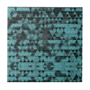 Azulejo De Cerâmica Mosaico de triângulo preto e branco