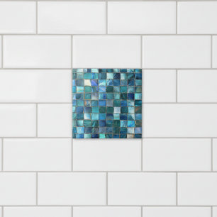 Azulejo De Cerâmica Mosaico de Vidro Azul Aqua Costeiro