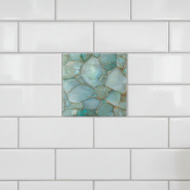 Azulejo De Cerâmica Mosaico Dourado Agata Aqua Costeira
