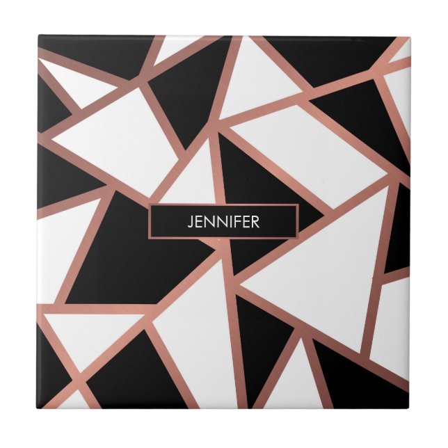 Azulejo De Cerâmica Mosaico Dourado cor-de-rosa (Frente)