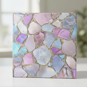 Azulejo De Cerâmica Mosaico Dourado de Pedra Preciosa Pastel Iridescen