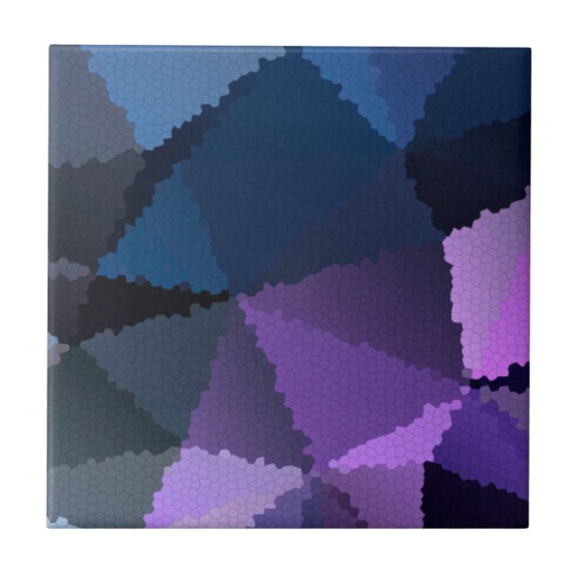 Azulejo De Cerâmica Mosaico em cores azul e rosa (Frente)