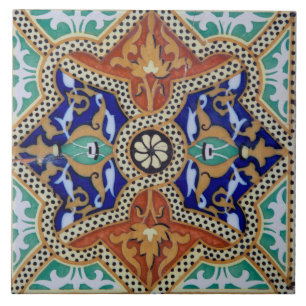Azulejo De Cerâmica Mosaico Espanhol Antigo