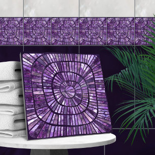 Azulejo De Cerâmica Mosaico Espiral - Fluorite Ametista