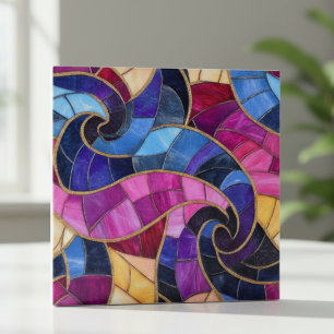 Azulejo De Cerâmica Mosaico Giratório de Vidro Manchado Vibrante