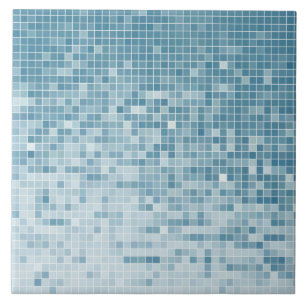 Azulejo De Cerâmica Mosaico Gradiente de Pixel Azul
