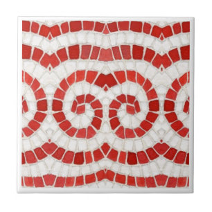 Azulejo De Cerâmica MOSAICO IÔNICO VERMELHO Azulejo Cerâmico Quadrado