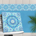 Azulejo De Cerâmica Mosaico-marroquino, Azul e Pérola<br><div class="desc">Mosaico-marroquino,  Azul e Pérola</div>