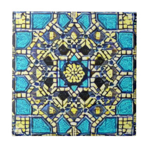 Azulejo De Cerâmica Mosaico marroquino marinho amarelo-turquesa-azul-a