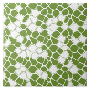 Azulejo De Cerâmica Mosaico moderno, abstrato, verde pastel, branco