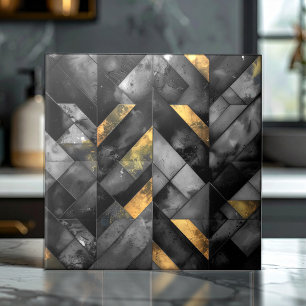 Azulejo De Cerâmica Mosaico Moderno Temperamental Preto ID1185