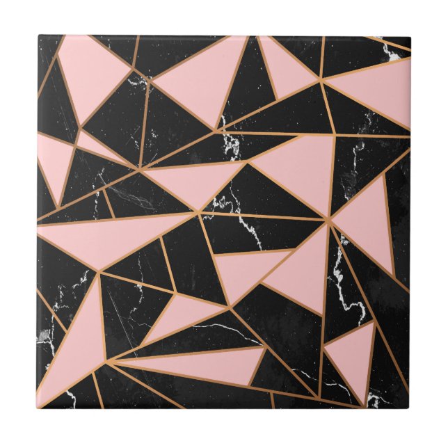 Azulejo De Cerâmica Mosaico Rosa Marble (Frente)