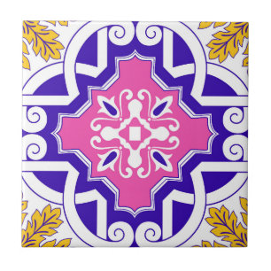 Azulejo De Cerâmica Mosaico Rosa Português Mediterrâneo