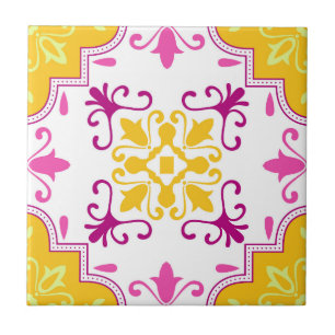 Azulejo De Cerâmica Mosaico Rosa Português Mediterrâneo 