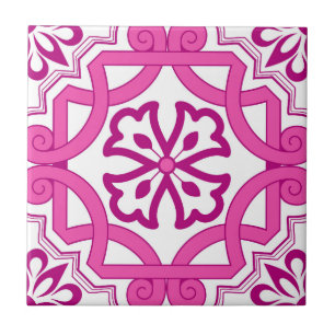 Azulejo De Cerâmica Mosaico Rosa Português Mediterrâneo