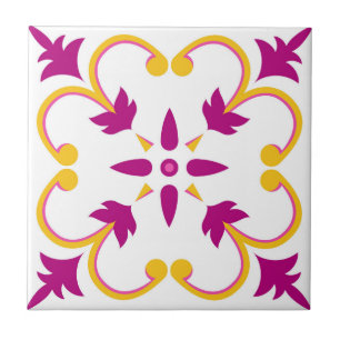 Azulejo De Cerâmica Mosaico Rosa Português Mediterrâneo