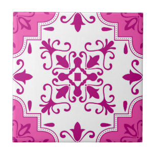 Azulejo De Cerâmica Mosaico Rosa Português Mediterrâneo 