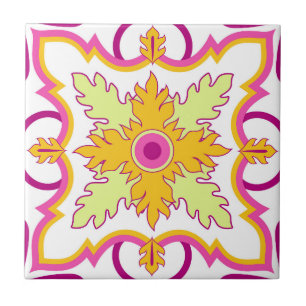 Azulejo De Cerâmica Mosaico Rosa Português Mediterrâneo 