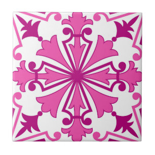 Azulejo De Cerâmica Mosaico Rosa Português Mediterrâneo