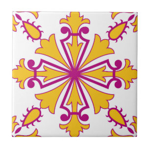 Azulejo De Cerâmica Mosaico Rosa Português Mediterrâneo 