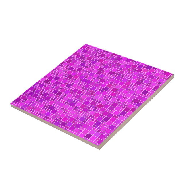 Azulejo De Cerâmica Mosaico Rosa Púrpura - Abstrato bonito - Elegante (Lateral)