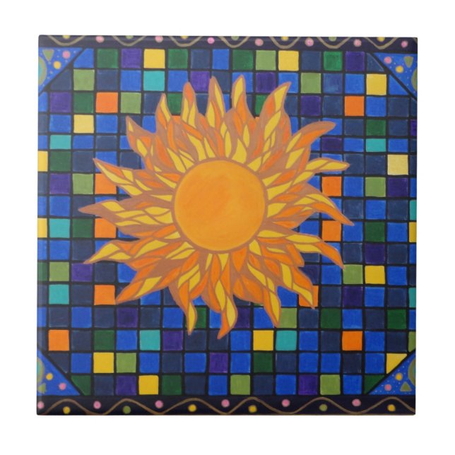 Azulejo De Cerâmica Mosaico Sun (Frente)