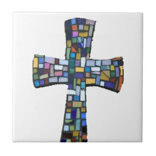 Azulejo De Cerâmica mosaico transversal verde azul vermelho colorido