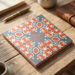 Azulejo De Cerâmica Mosaico vermelho-escuro, azul-desconfortável, com 
