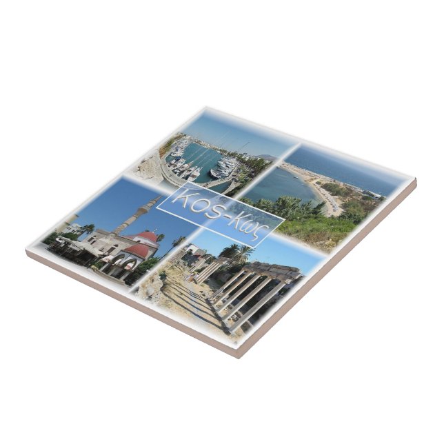 Azulejo De Cerâmica Mosaico zGR020 de KOS, Grécia, Europa, (Lateral)