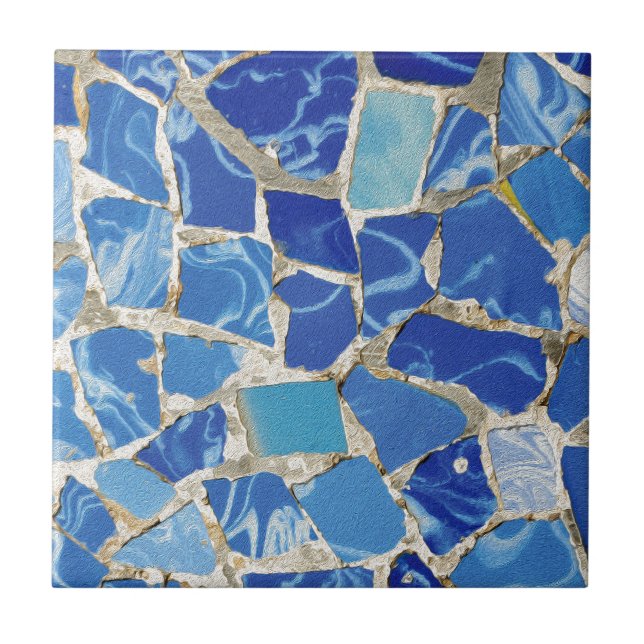 Azulejo De Cerâmica Mosaicos de Gaudi com um toque do óleo (Frente)