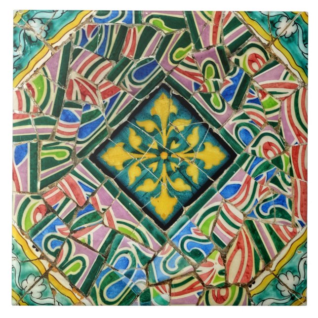 Azulejo De Cerâmica Mosaicos de Guell do parque (Frente)