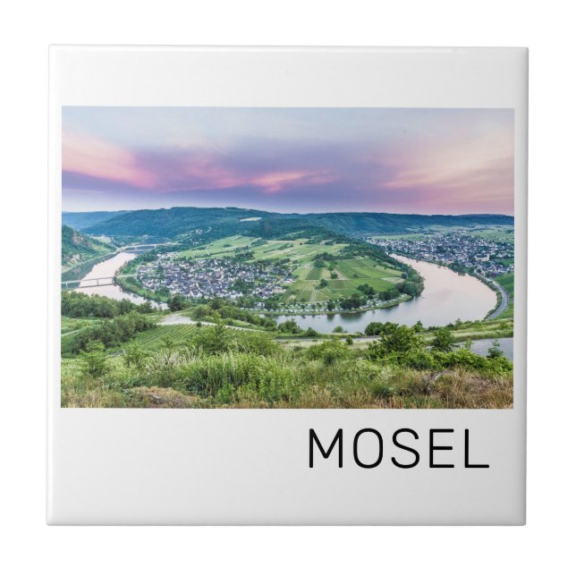 Azulejo De Cerâmica Moselle Loop Sunset Kroev Panorama Alemanha (Frente)