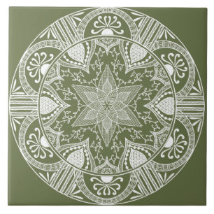 Azulejo De Cerâmica Moss Mandala