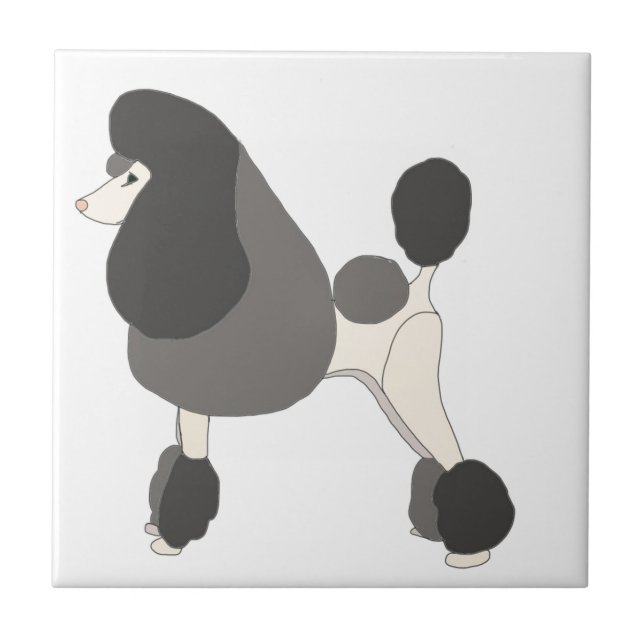 Azulejo De Cerâmica Mostrar Poodle (Frente)