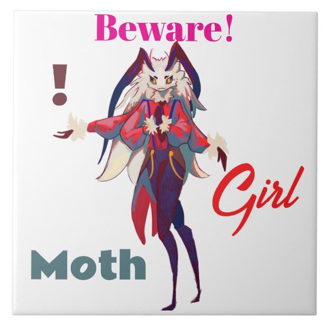 Azulejo De Cerâmica Moth girl anime (Frente)