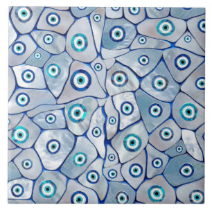 Azulejo De Cerâmica Mother of pearl Evil Eye Pattern
