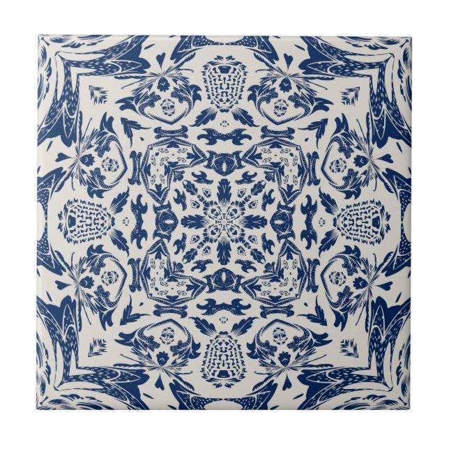 Azulejo De Cerâmica motif bleu ancien (Frente)