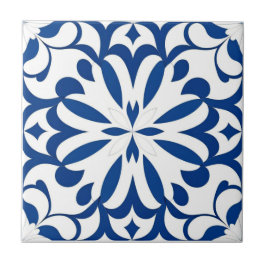 Azulejo De Cerâmica Motif bleu sur fond blanc