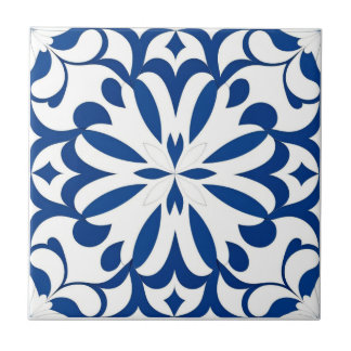 Azulejo De Cerâmica Motif bleu sur fond blanc
