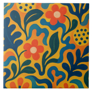 Azulejo De Cerâmica Motif de Padrão de Colagem do Jardim Retroativo Di