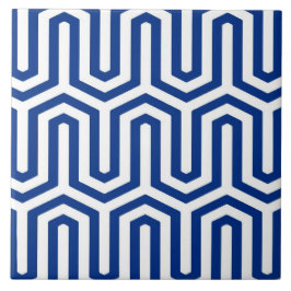Azulejo De Cerâmica Motif deco egípcio - azul de cobalto e branco
